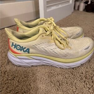 Hoka Women's Yellow and White Athletic Shoes